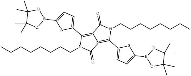 Pyrrolo[3,4-c]pyrrole-1,4-dione, 2,5-dihydro-2,5-dioctyl-3,6-bis[5-(4,4,5,5-tetramethyl-1,3,2-dioxaborolan-2-yl)-2-thienyl]- Structure