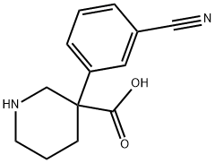 3-Piperidinecarboxylic acid, 3-(3-cyanophenyl)- Structure