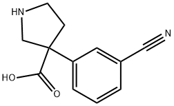 3-Pyrrolidinecarboxylic acid, 3-(3-cyanophenyl)- Structure