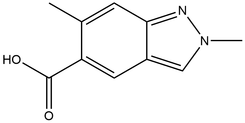 2,6-Dimethyl-2H-indazole-5-carboxylic acid 구조식 이미지