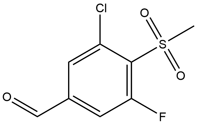 3-Chloro-5-fluoro-4-(methylsulfonyl)benzaldehyde Structure