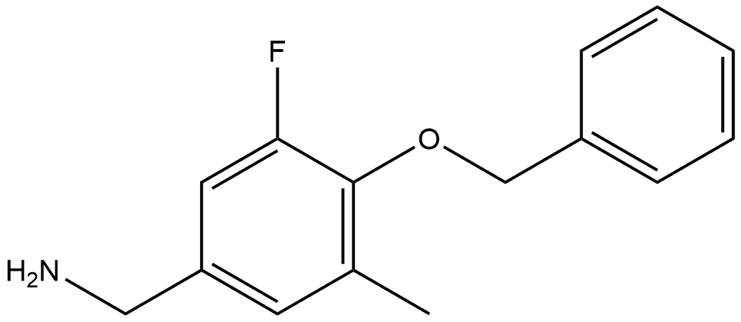 Benzenemethanamine, 3-fluoro-5-methyl-4-(phenylmethoxy)- Structure