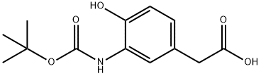 2-(3-{[(tert-butoxy)carbonyl]amino}-4-hydroxyphenyl)acetic acid Structure