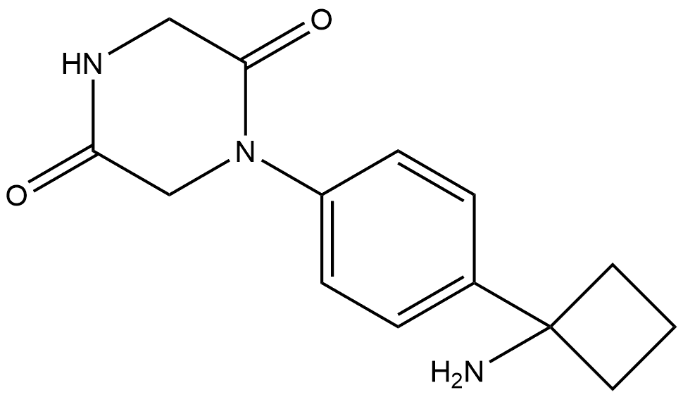 1-4-(1-Aminocyclobutyl)phenyl-2,5-piperazinedione Structure