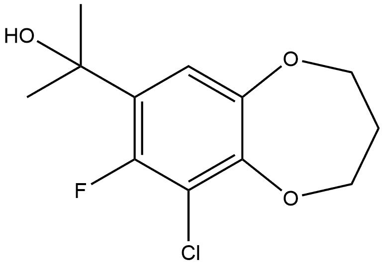 9-Chloro-8-fluoro-3,4-dihydro-α,α-dimethyl-2H-1,5-benzodioxepin-7-methanol Structure