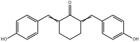 Cyclohexanone, 2,6-bis[(4-hydroxyphenyl)methylene]- Structure