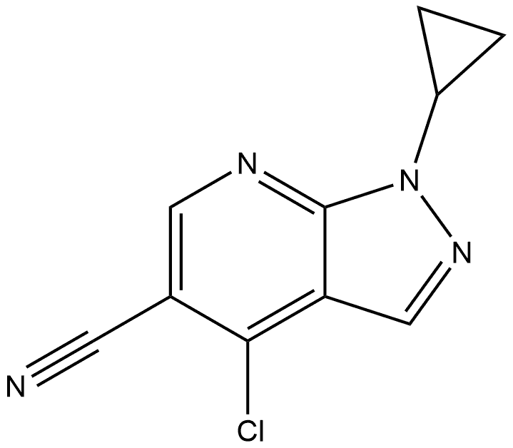 1H-Pyrazolo[3,4-b]pyridine-5-carbonitrile, 4-chloro-1-cyclopropyl- Structure