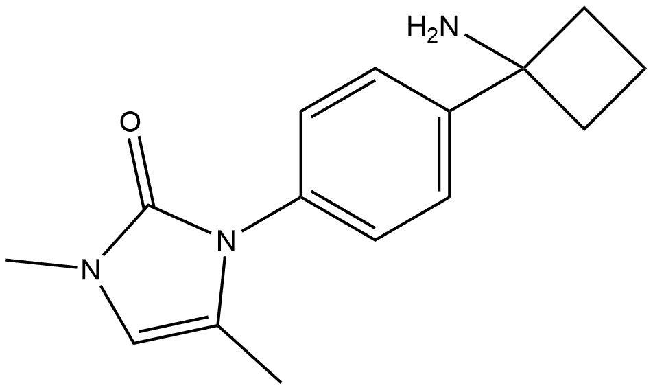 3-4-(1-Aminocyclobutyl)phenyl-1,3-dihydro-1,4-dimethyl-2H-imidazol-2-one Structure