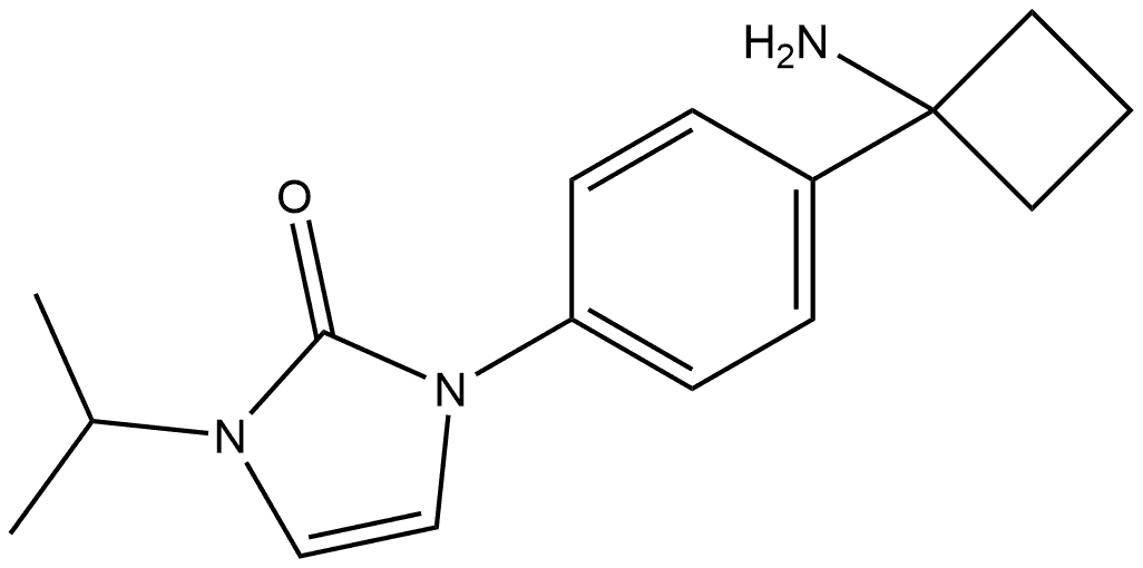 1-4-(1-Aminocyclobutyl)phenyl-1,3-dihydro-3-(1-methylethyl)-2H-imidazol-2-one Structure