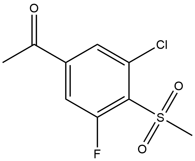 1-[3-Chloro-5-fluoro-4-(methylsulfonyl)phenyl]ethanone Structure