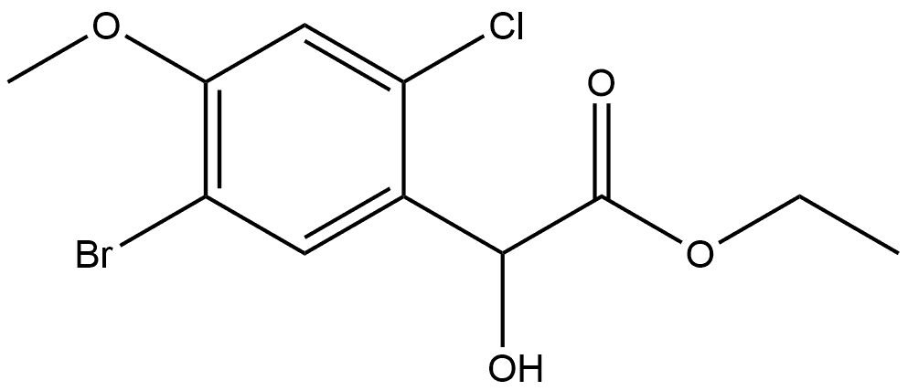 Ethyl 5-bromo-2-chloro-α-hydroxy-4-methoxybenzeneacetate Structure