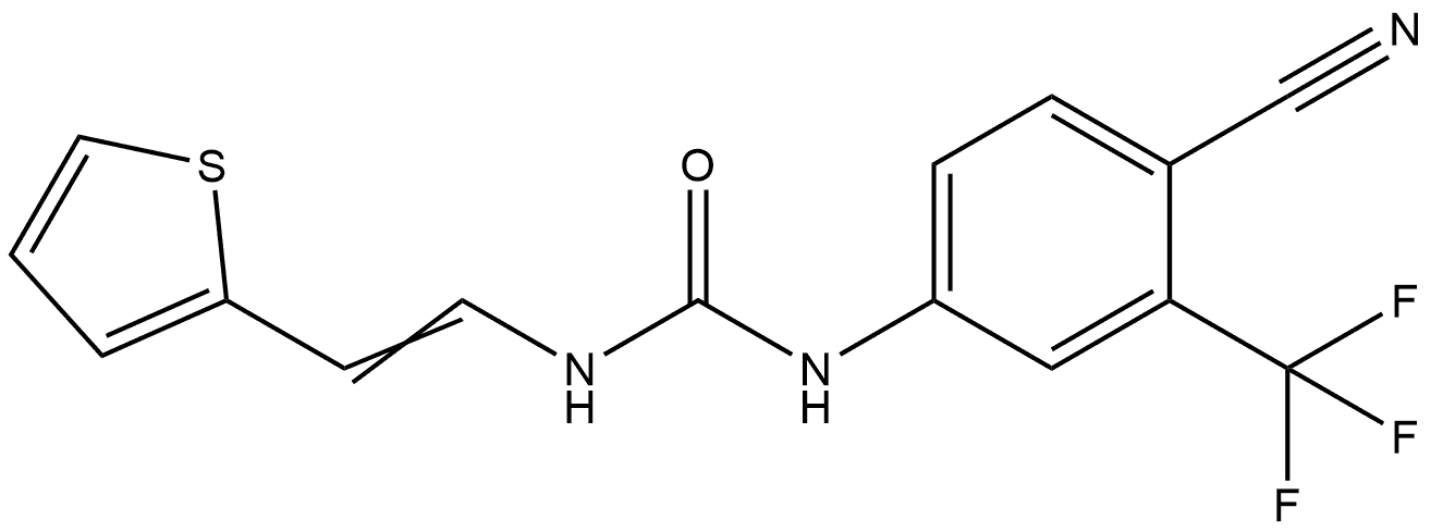 N-[4-Cyano-3-(trifluoromethyl)phenyl]-N′-[2-(2-thienyl)ethenyl]urea Structure