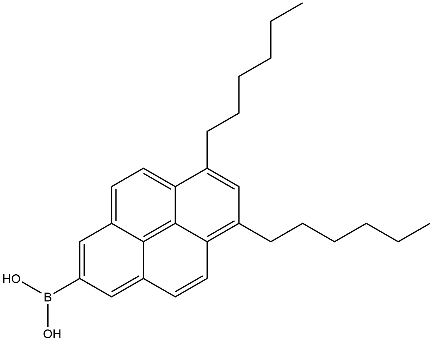 B-(6,8-Dihexyl-2-pyrenyl)boronic acid Structure