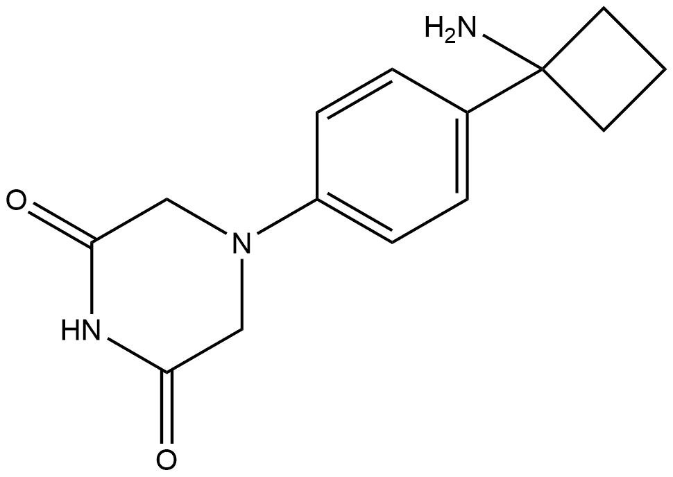 4-4-(1-Aminocyclobutyl)phenyl-2,6-piperazinedione Structure