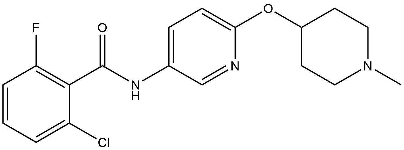 2-Chloro-6-fluoro-N-[6-[(1-methyl-4-piperidinyl)oxy]-3-pyridinyl]benzamide Structure