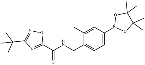 3-(tert-butyl)-N-(2-methyl-4-(4,4,5,5-tetramethyl-1,3,2-dioxaborolan-2-yl)benzyl)-1,2,4-oxadiazole-5-carboxamide Structure
