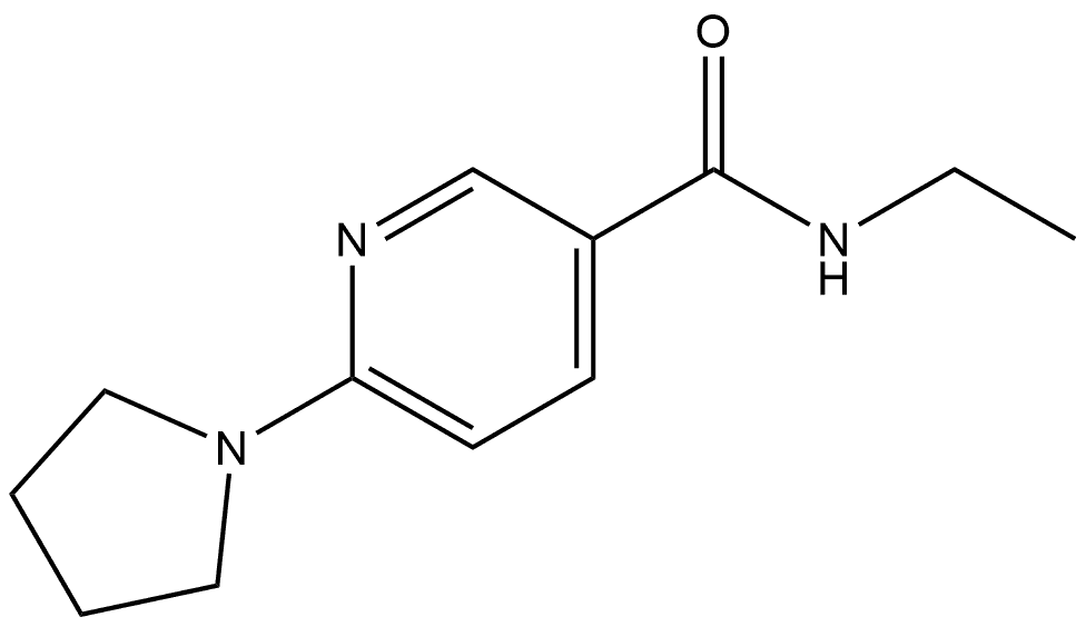 N-Ethyl-6-(1-pyrrolidinyl)-3-pyridinecarboxamide Structure