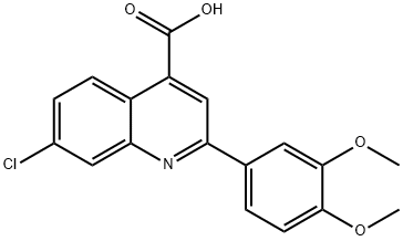 4-Quinolinecarboxylic acid, 7-chloro-2-(3,4-dimethoxyphenyl)- Structure