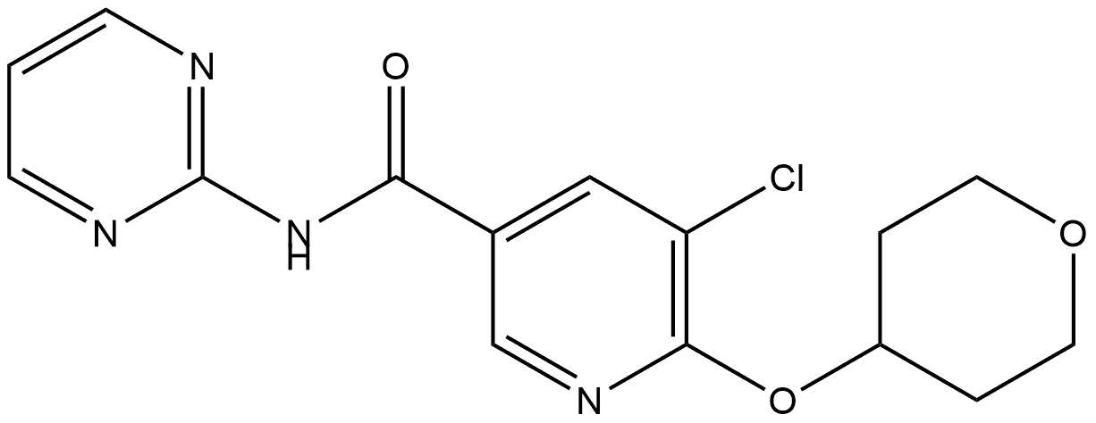 5-Chloro-N-2-pyrimidinyl-6-[(tetrahydro-2H-pyran-4-yl)oxy]-3-pyridinecarboxamide Structure