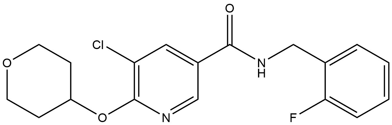 5-Chloro-N-[(2-fluorophenyl)methyl]-6-[(tetrahydro-2H-pyran-4-yl)oxy]-3-pyrid... Structure