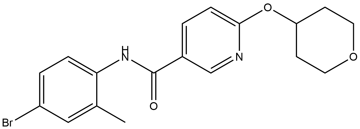 N-(4-Bromo-2-methylphenyl)-6-[(tetrahydro-2H-pyran-4-yl)oxy]-3-pyridinecarbox... Structure