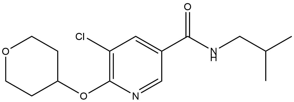 5-Chloro-N-(2-methylpropyl)-6-[(tetrahydro-2H-pyran-4-yl)oxy]-3-pyridinecarbo... Structure