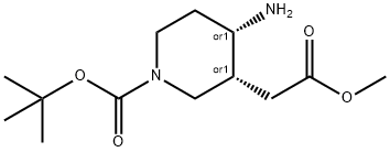 3-Piperidineacetic acid, 4-amino-1-[(1,1-dimethylethoxy)carbonyl]-, methyl ester, (3R,4S)-rel- Structure