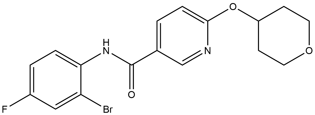 N-(2-Bromo-4-fluorophenyl)-6-[(tetrahydro-2H-pyran-4-yl)oxy]-3-pyridinecarbox... Structure