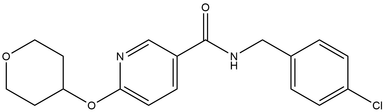 N-[(4-Chlorophenyl)methyl]-6-[(tetrahydro-2H-pyran-4-yl)oxy]-3-pyridinecarbox... Structure