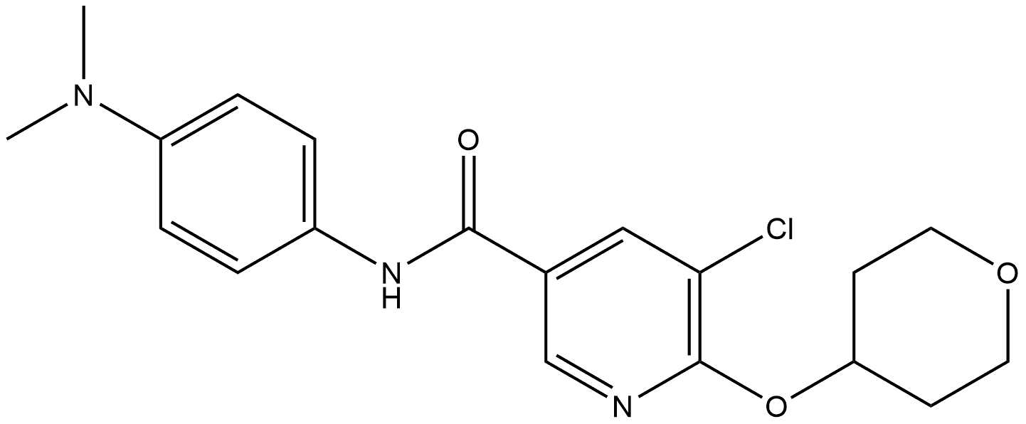 5-Chloro-N-[4-(dimethylamino)phenyl]-6-[(tetrahydro-2H-pyran-4-yl)oxy]-3-pyri... Structure