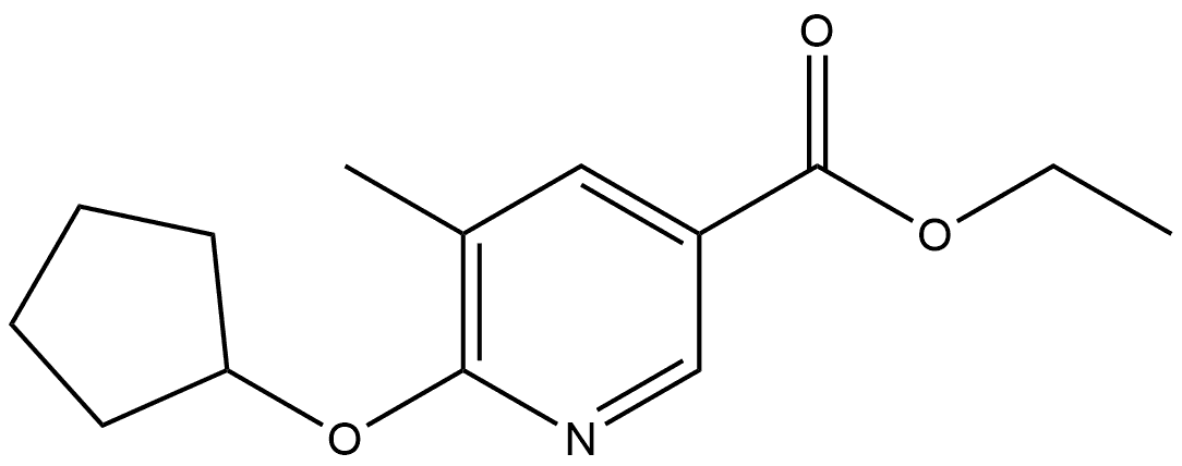 Ethyl 6-(cyclopentyloxy)-5-methyl-3-pyridinecarboxylate Structure