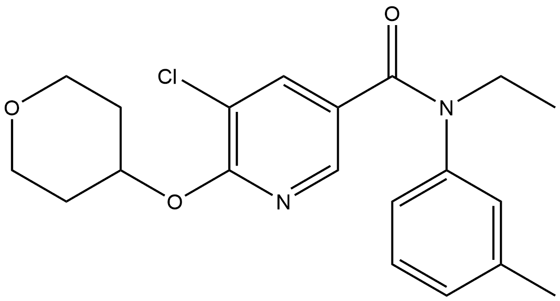 5-Chloro-N-ethyl-N-(3-methylphenyl)-6-[(tetrahydro-2H-pyran-4-yl)oxy]-3-pyrid... Structure