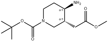 3-Piperidineacetic acid, 4-amino-1-[(1,1-dimethylethoxy)carbonyl]-, methyl ester, (3R,4R)-rel- Structure