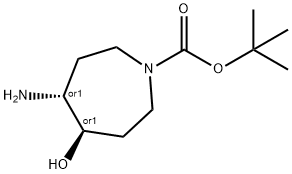 1H-Azepine-1-carboxylic acid, 4-aminohexahydro-5-hydroxy-, 1,1-dimethylethyl ester, (4R,5R)-rel- Structure