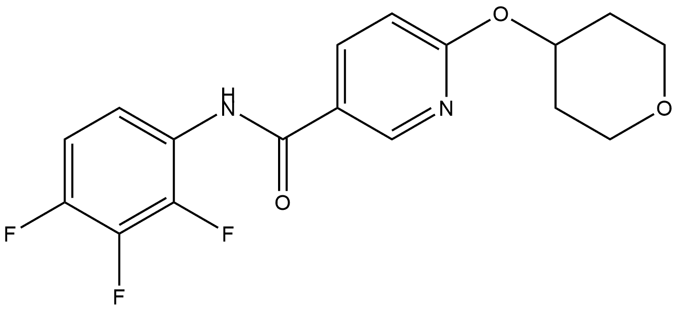 6-[(Tetrahydro-2H-pyran-4-yl)oxy]-N-(2,3,4-trifluorophenyl)-3-pyridinecarboxa... Structure