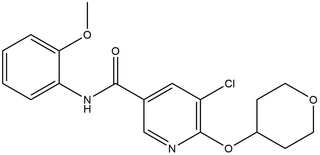 5-Chloro-N-(2-methoxyphenyl)-6-[(tetrahydro-2H-pyran-4-yl)oxy]-3-pyridinecarb... Structure