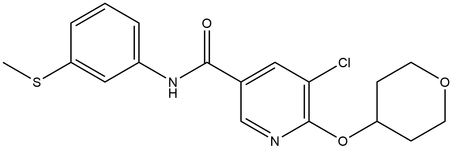 5-Chloro-N-[3-(methylthio)phenyl]-6-[(tetrahydro-2H-pyran-4-yl)oxy]-3-pyridin... Structure