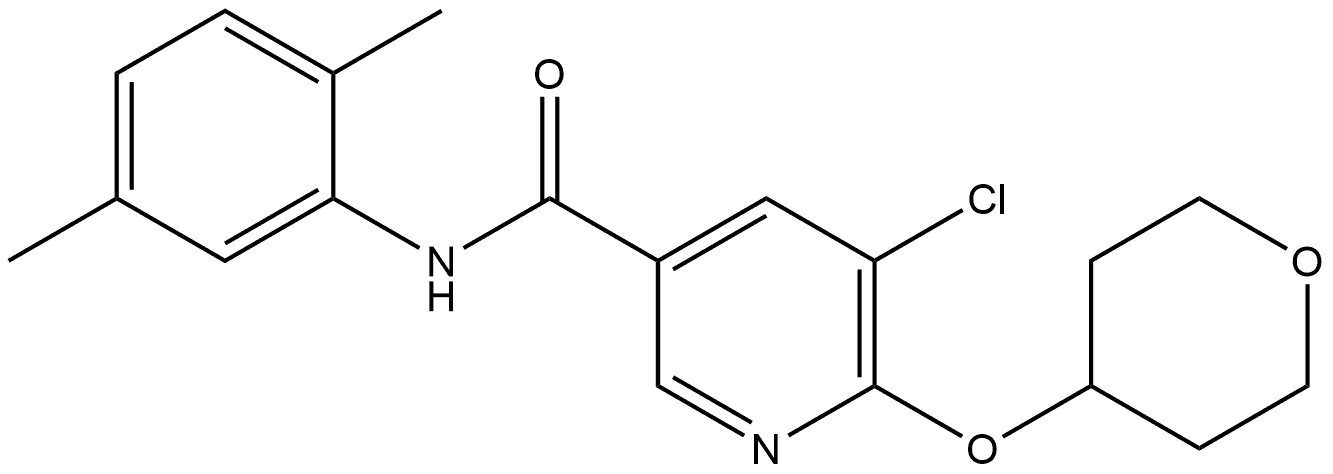 5-Chloro-N-(2,5-dimethylphenyl)-6-[(tetrahydro-2H-pyran-4-yl)oxy]-3-pyridinec... Structure