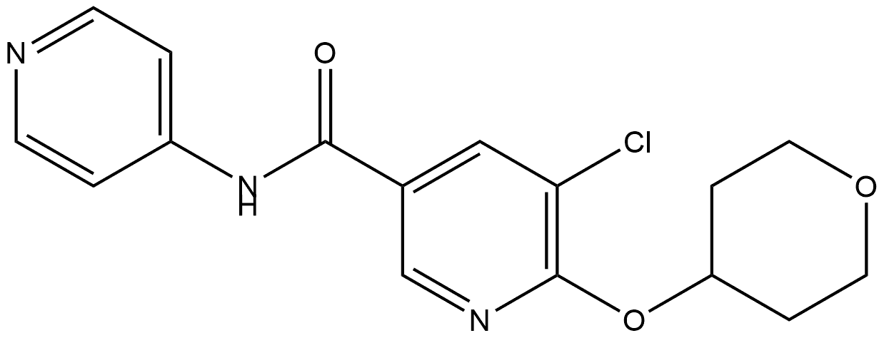 5-Chloro-N-4-pyridinyl-6-[(tetrahydro-2H-pyran-4-yl)oxy]-3-pyridinecarboxamide Structure