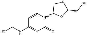 2(1H)-Pyrimidinone, 4-[(hydroxymethyl)amino]-1-[(2R,5S)-2-(hydroxymethyl)-1,3-oxathiolan-5-yl]- Structure