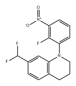 Quinoline, 7-(difluoromethyl)-1-(2-fluoro-3-nitrophenyl)-1,2,3,4-tetrahydro- Structure