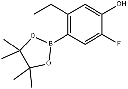 Phenol, 5-ethyl-2-fluoro-4-(4,4,5,5-tetramethyl-1,3,2-dioxaborolan-2-yl)- Structure