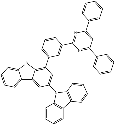 9H-Carbazole, 9-[4-[3-(4,6-diphenyl-2-pyrimidinyl)phenyl]-2-dibenzothienyl]- Structure