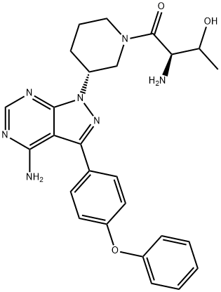 1-Butanone, 2-amino-1-[(3R)-3-[4-amino-3-(4-phenoxyphenyl)-1H-pyrazolo[3,4-d]pyrimidin-1-yl]-1-piperidinyl]-3-hydroxy-, (2R)- Structure