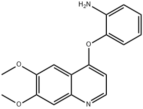 Benzenamine, 2-[(6,7-dimethoxy-4-quinolinyl)oxy]- Structure