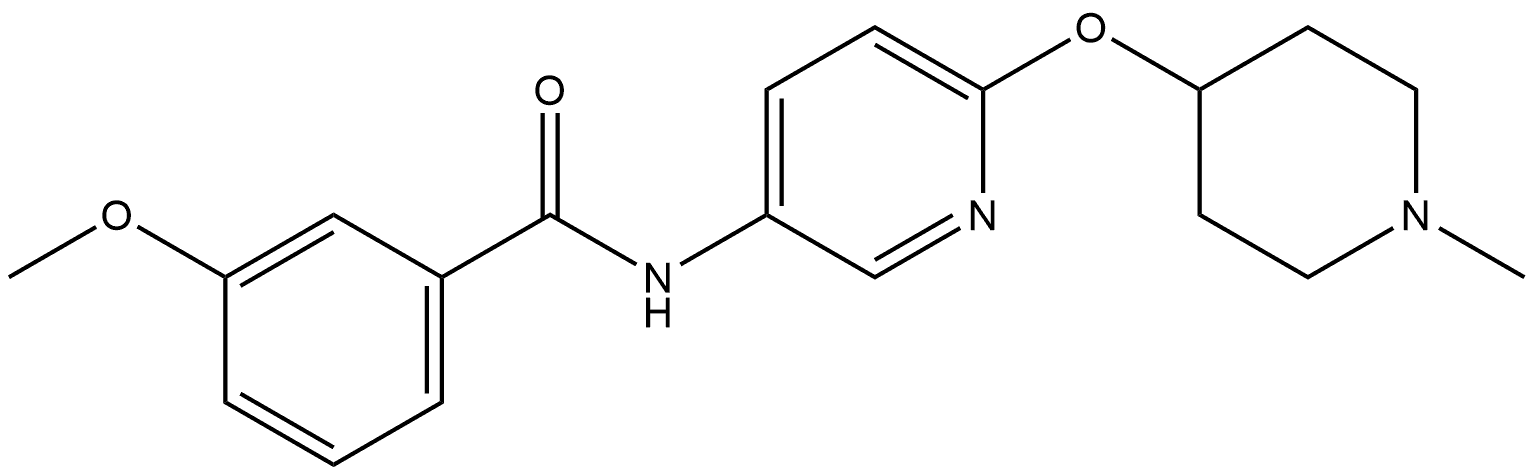 3-Methoxy-N-[6-[(1-methyl-4-piperidinyl)oxy]-3-pyridinyl]benzamide 구조식 이미지