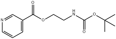 3-Pyridinecarboxylic acid, 2-[[(1,1-dimethylethoxy)carbonyl]amino]ethyl ester Structure