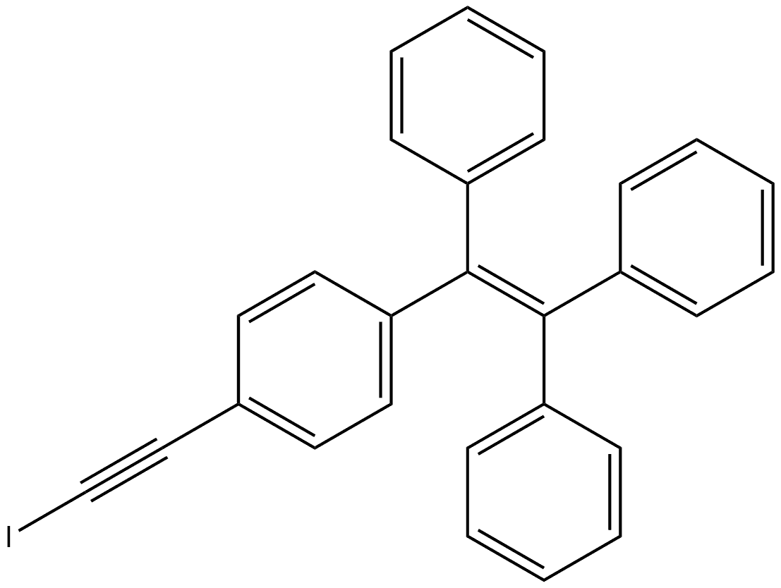 (2-(4-(iodoethynyl)phenyl)ethene-1,1,2-triyl)tribenzene Structure