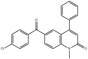 2(1H)-Quinolinone, 6-(4-chlorobenzoyl)-1-methyl-4-phenyl- 구조식 이미지