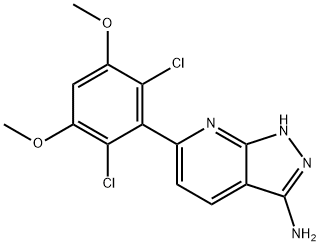 1H-Pyrazolo[3,4-b]pyridin-3-amine, 6-(2,6-dichloro-3,5-dimethoxyphenyl)- Structure